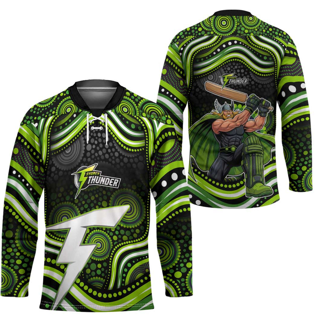 Sydney Thunder Cricket Hockey Jersey Australian Cricket Mascot - Modern Indigenous Style