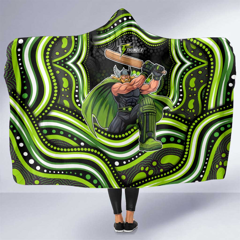 Sydney Thunder Cricket Hooded Blanket Australian Cricket Mascot - Modern Indigenous Style