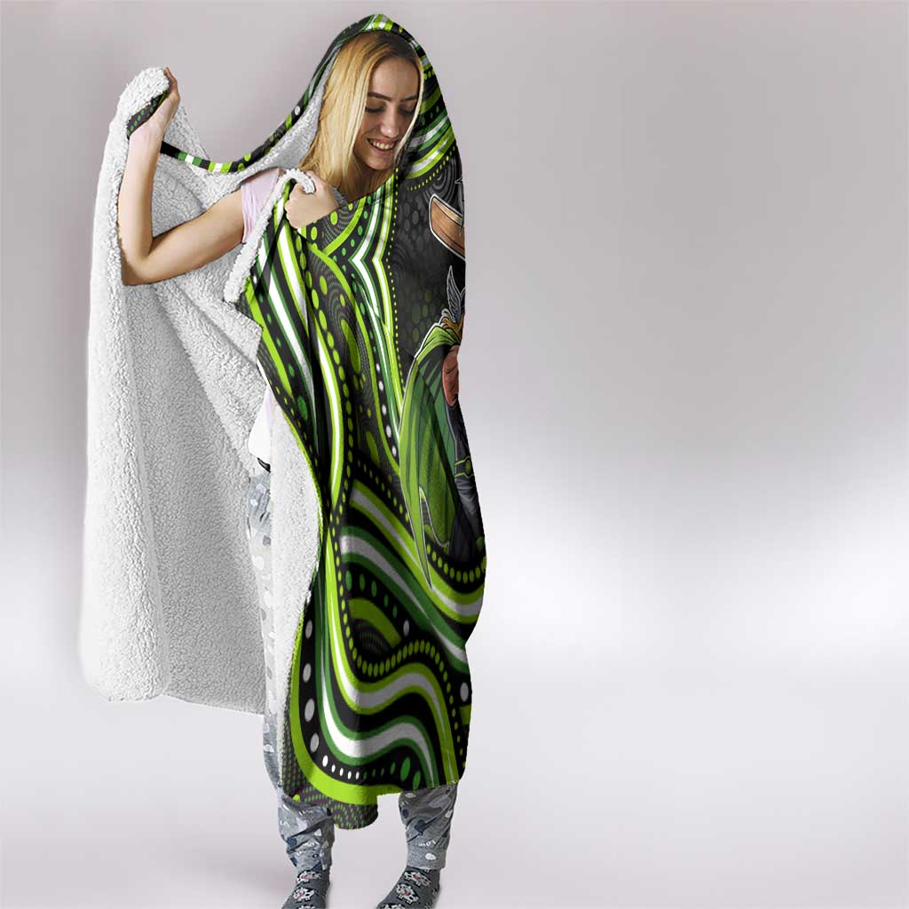 Sydney Thunder Cricket Hooded Blanket Australian Cricket Mascot - Modern Indigenous Style