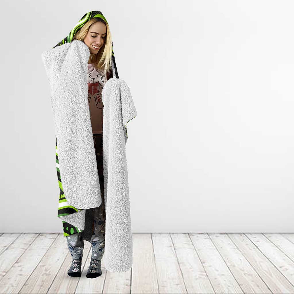 Sydney Thunder Cricket Hooded Blanket Australian Cricket Mascot - Modern Indigenous Style