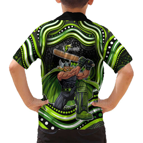 Sydney Thunder Cricket Kid Hawaiian Shirt Australian Cricket Mascot - Modern Indigenous Style