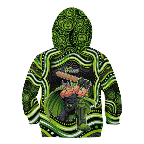 Sydney Thunder Cricket Kid Hoodie Australian Cricket Mascot - Modern Indigenous Style