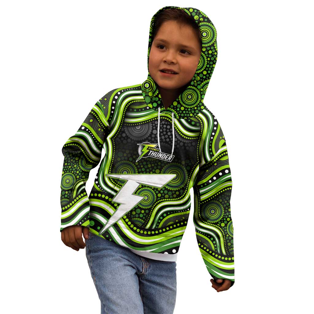 Sydney Thunder Cricket Kid Hoodie Australian Cricket Mascot - Modern Indigenous Style