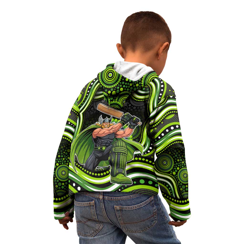 Sydney Thunder Cricket Kid Hoodie Australian Cricket Mascot - Modern Indigenous Style