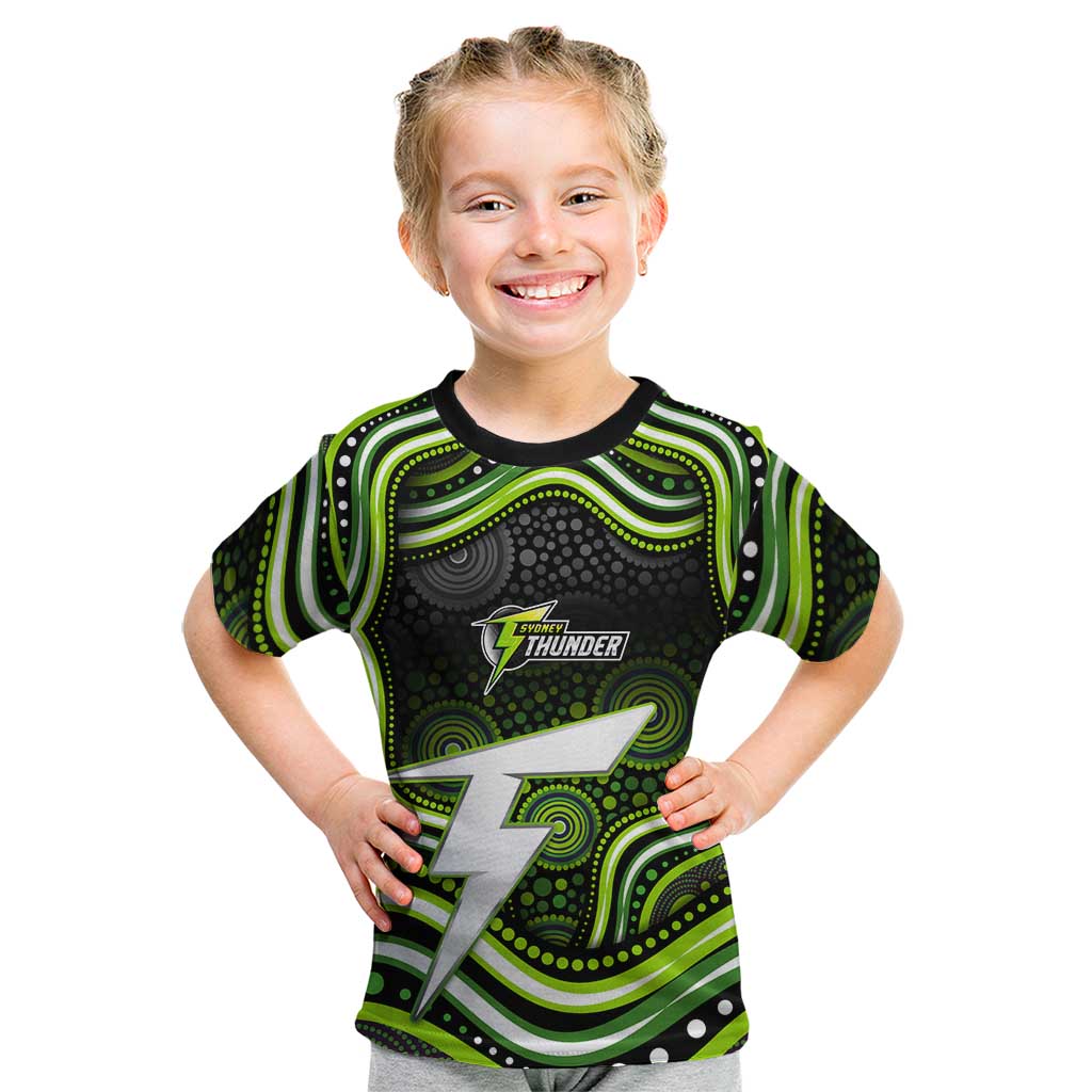Sydney Thunder Cricket Kid T Shirt Australian Cricket Mascot - Modern Indigenous Style