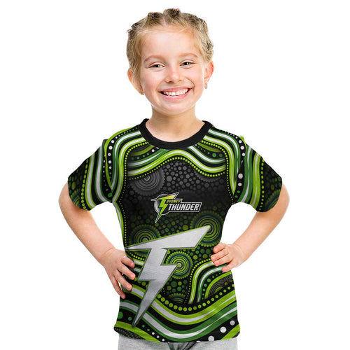 Sydney Thunder Cricket Kid T Shirt Australian Cricket Mascot - Modern Indigenous Style