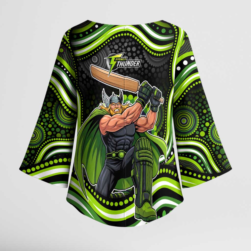 Sydney Thunder Cricket Kimono Sleeve Blouse Australian Cricket Mascot - Modern Indigenous Style