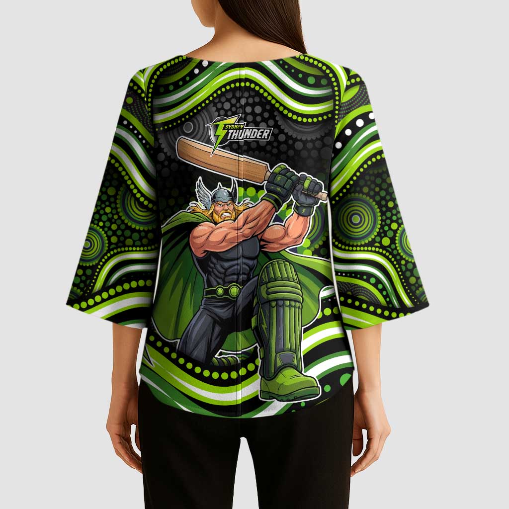 Sydney Thunder Cricket Kimono Sleeve Blouse Australian Cricket Mascot - Modern Indigenous Style