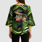 Sydney Thunder Cricket Kimono Sleeve Blouse Australian Cricket Mascot - Modern Indigenous Style