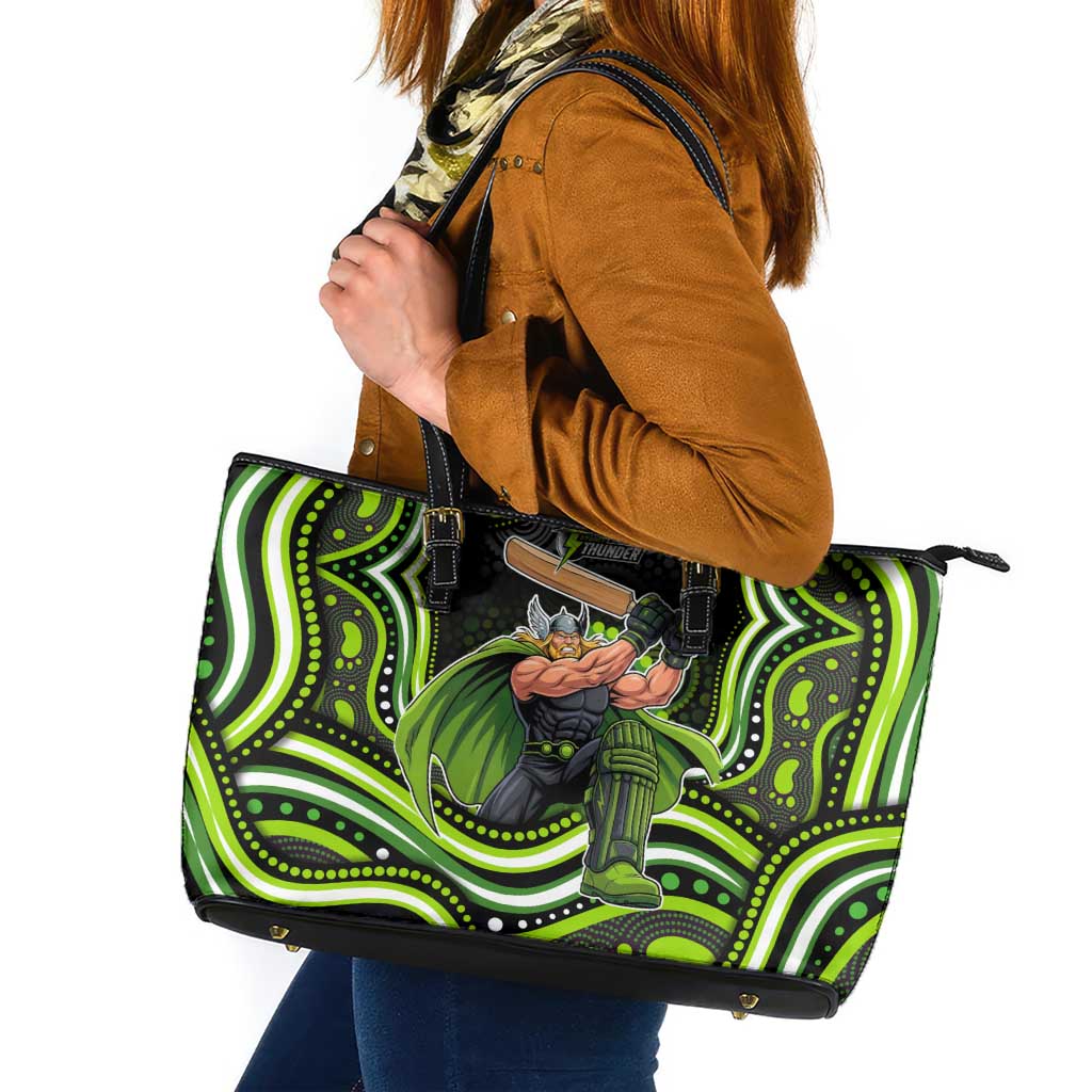 Sydney Thunder Cricket Leather Tote Bag Australian Cricket Mascot - Modern Indigenous Style