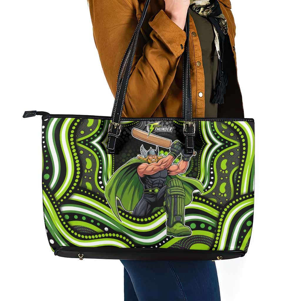 Sydney Thunder Cricket Leather Tote Bag Australian Cricket Mascot - Modern Indigenous Style