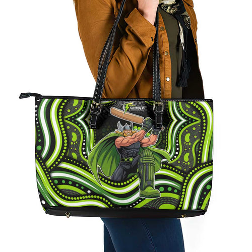 Sydney Thunder Cricket Leather Tote Bag Australian Cricket Mascot - Modern Indigenous Style