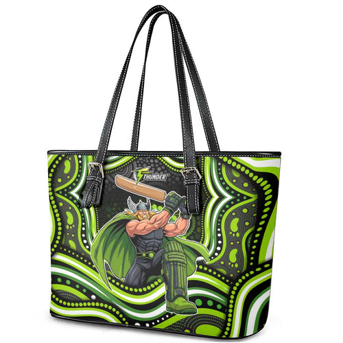 Sydney Thunder Cricket Leather Tote Bag Australian Cricket Mascot - Modern Indigenous Style