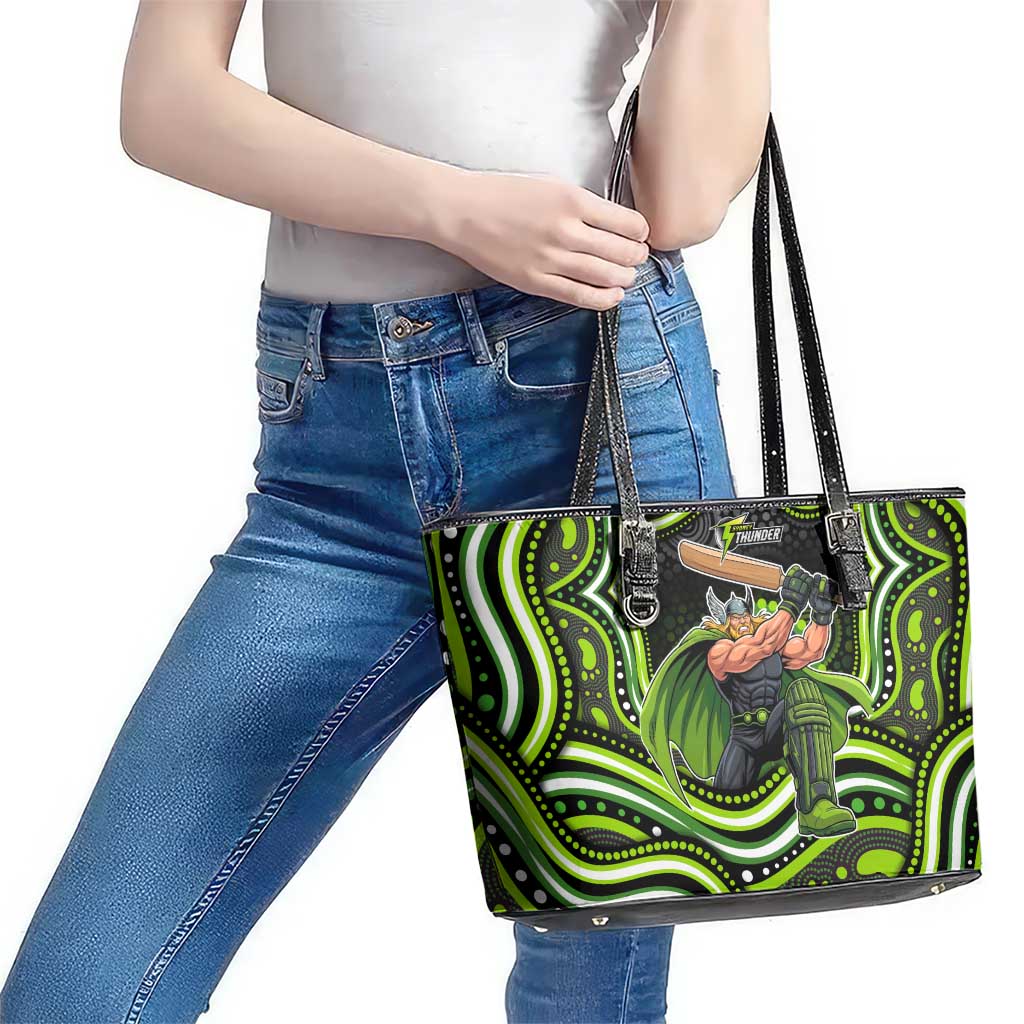 Sydney Thunder Cricket Leather Tote Bag Australian Cricket Mascot - Modern Indigenous Style