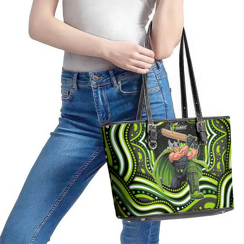 Sydney Thunder Cricket Leather Tote Bag Australian Cricket Mascot - Modern Indigenous Style