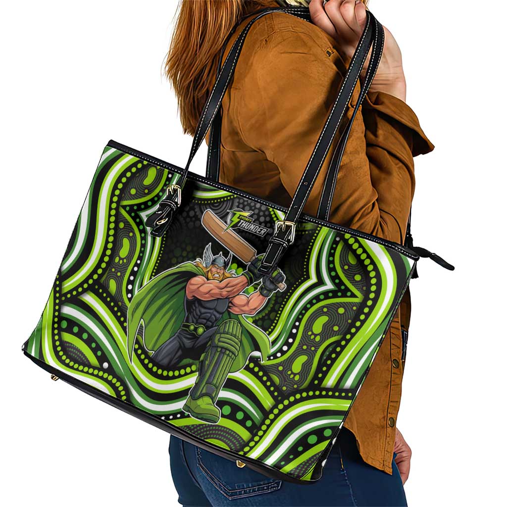 Sydney Thunder Cricket Leather Tote Bag Australian Cricket Mascot - Modern Indigenous Style