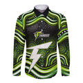Sydney Thunder Cricket Long Sleeve Button Shirt Australian Cricket Mascot - Modern Indigenous Style