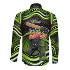 Sydney Thunder Cricket Long Sleeve Button Shirt Australian Cricket Mascot - Modern Indigenous Style