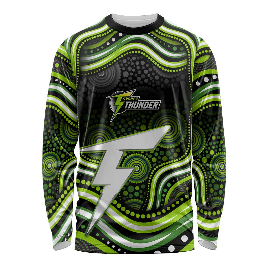 Sydney Thunder Cricket Long Sleeve Shirt Australian Cricket Mascot - Modern Indigenous Style