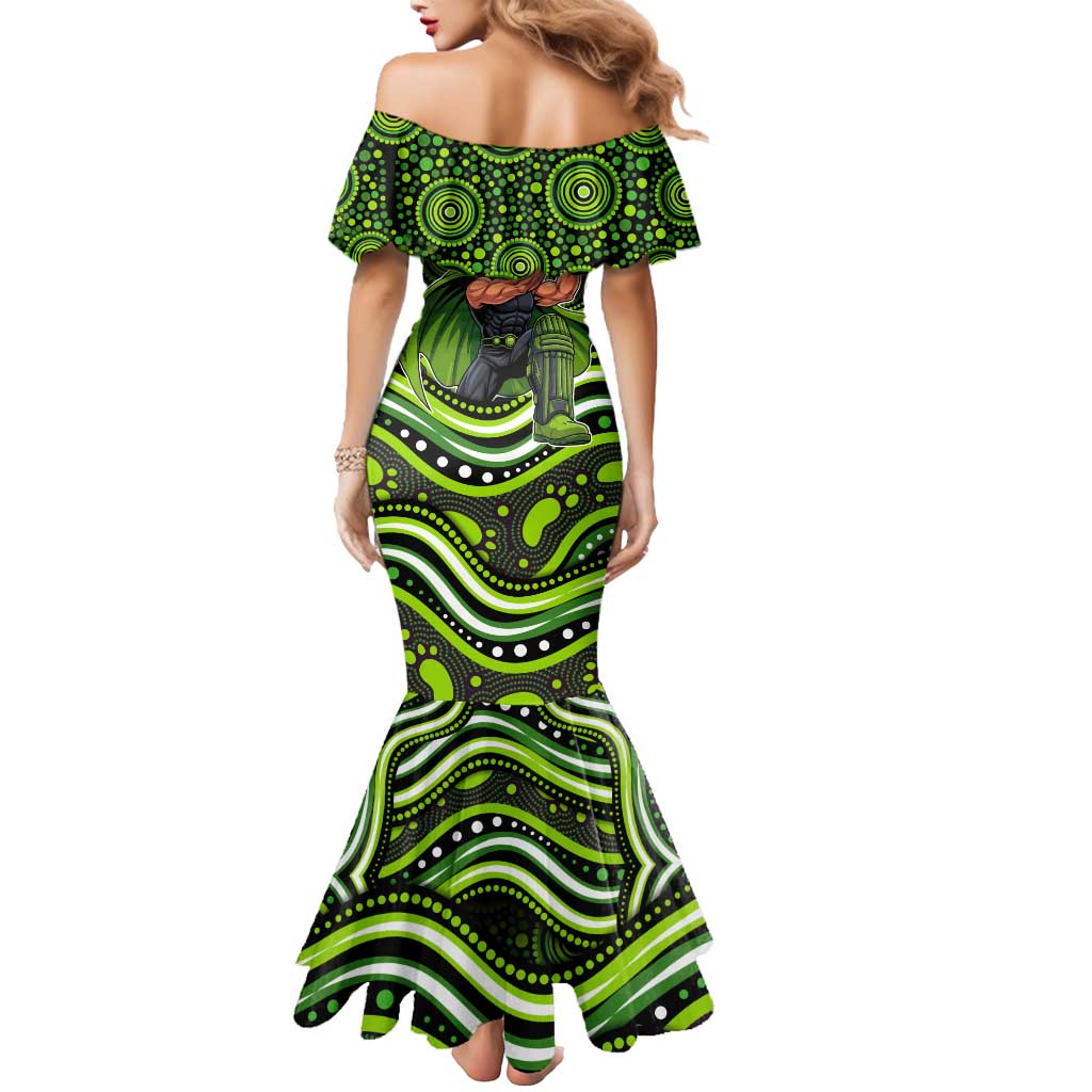 Sydney Thunder Cricket Mermaid Dress Australian Cricket Mascot - Modern Indigenous Style