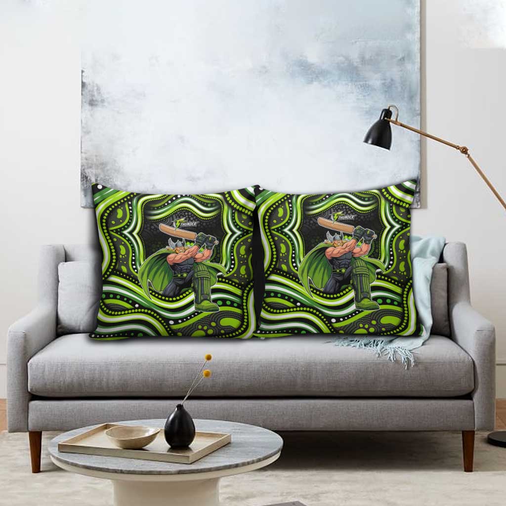 Sydney Thunder Cricket Pillow Cover Australian Cricket Mascot - Modern Indigenous Style