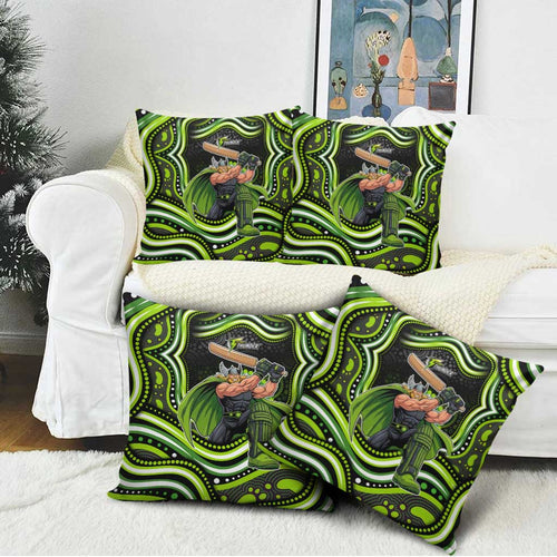 Sydney Thunder Cricket Pillow Cover Australian Cricket Mascot - Modern Indigenous Style
