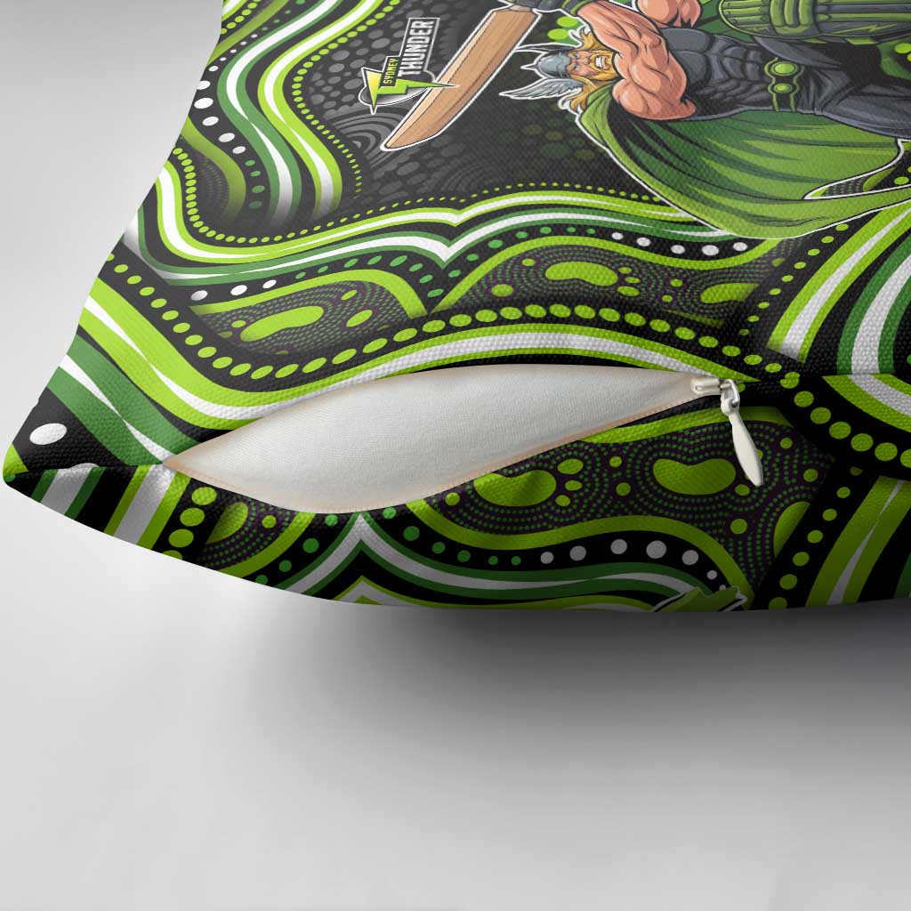 Sydney Thunder Cricket Pillow Cover Australian Cricket Mascot - Modern Indigenous Style