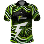 Sydney Thunder Cricket Polo Shirt Australian Cricket Mascot - Modern Indigenous Style