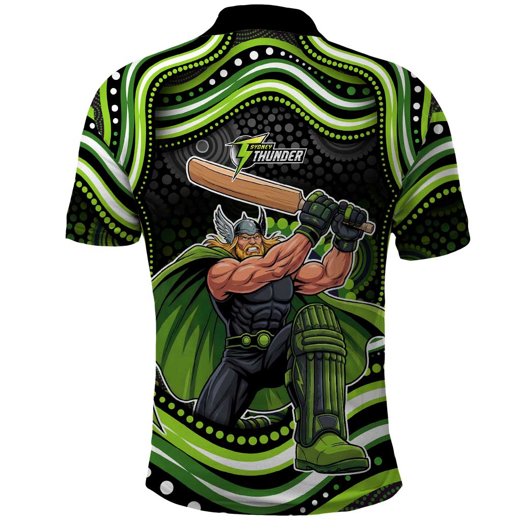 Sydney Thunder Cricket Polo Shirt Australian Cricket Mascot - Modern Indigenous Style
