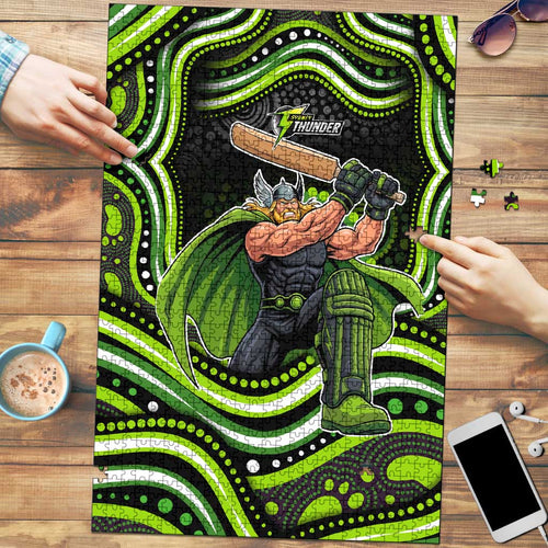 Sydney Thunder Cricket Puzzle Australian Cricket Mascot - Modern Indigenous Style