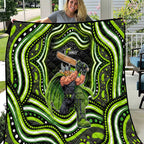 Sydney Thunder Cricket Quilt Australian Cricket Mascot - Modern Indigenous Style