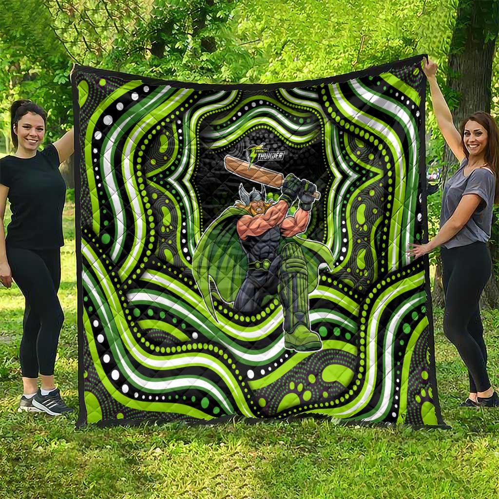 Sydney Thunder Cricket Quilt Australian Cricket Mascot - Modern Indigenous Style
