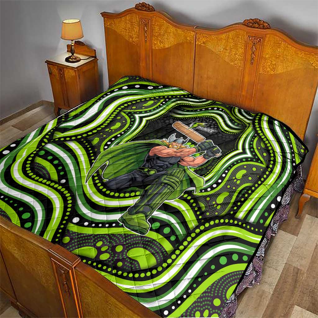 Sydney Thunder Cricket Quilt Australian Cricket Mascot - Modern Indigenous Style