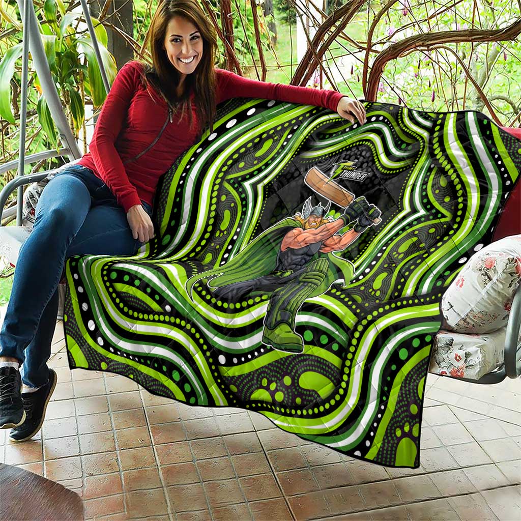 Sydney Thunder Cricket Quilt Australian Cricket Mascot - Modern Indigenous Style