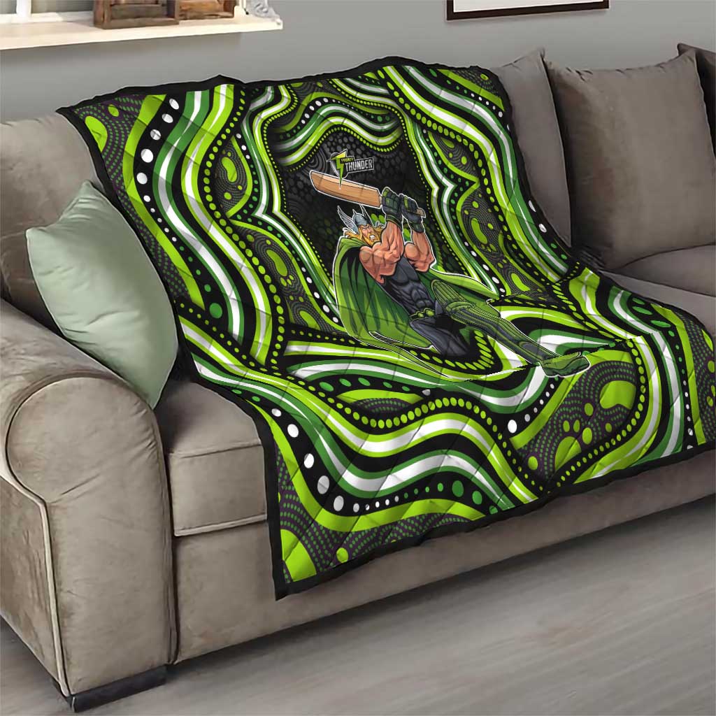Sydney Thunder Cricket Quilt Australian Cricket Mascot - Modern Indigenous Style