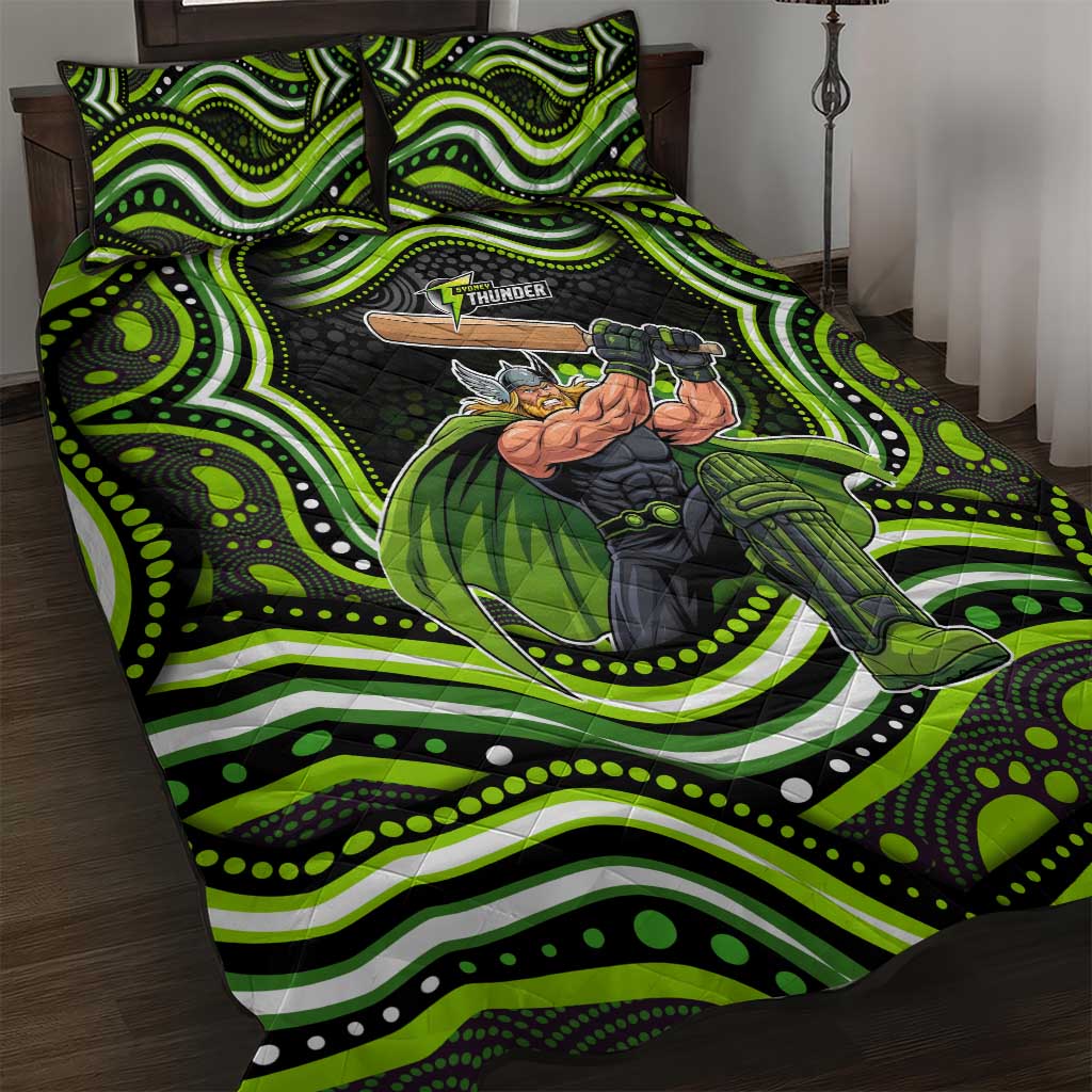 Sydney Thunder Cricket Quilt Bed Set Australian Cricket Mascot - Modern Indigenous Style