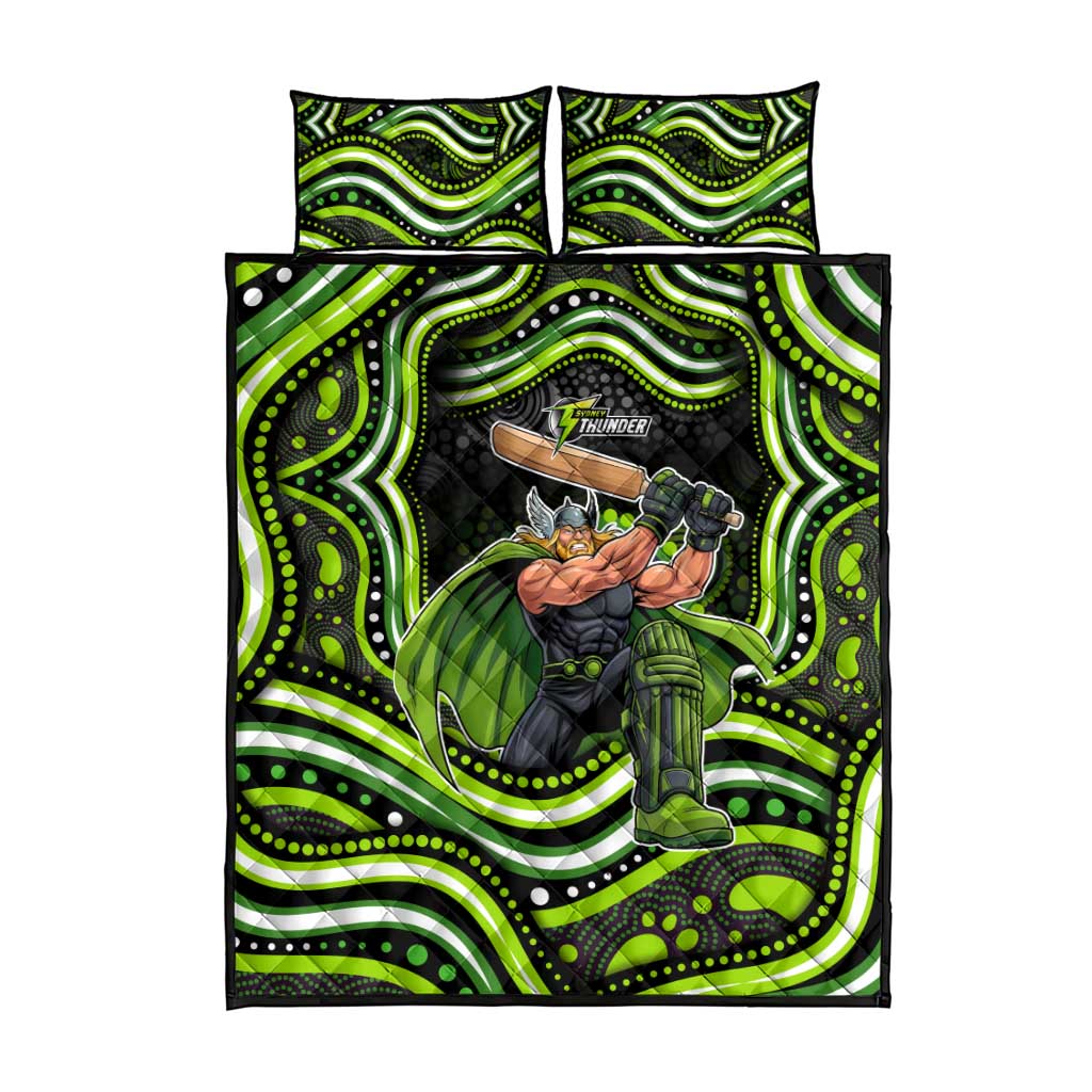 Sydney Thunder Cricket Quilt Bed Set Australian Cricket Mascot - Modern Indigenous Style