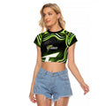 Sydney Thunder Cricket Raglan Cropped T Shirt Australian Cricket Mascot - Modern Indigenous Style