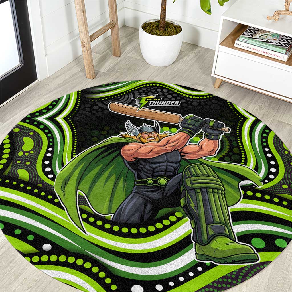 Sydney Thunder Cricket Round Carpet Australian Cricket Mascot - Modern Indigenous Style