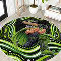 Sydney Thunder Cricket Round Carpet Australian Cricket Mascot - Modern Indigenous Style