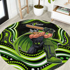 Sydney Thunder Cricket Round Carpet Australian Cricket Mascot - Modern Indigenous Style