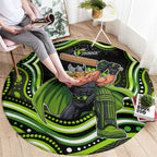 Sydney Thunder Cricket Round Carpet Australian Cricket Mascot - Modern Indigenous Style