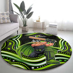 Sydney Thunder Cricket Round Carpet Australian Cricket Mascot - Modern Indigenous Style
