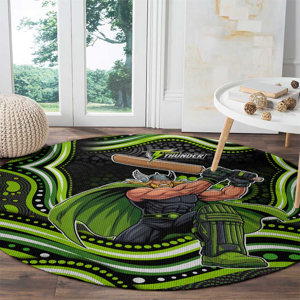Sydney Thunder Cricket Round Carpet Australian Cricket Mascot - Modern Indigenous Style