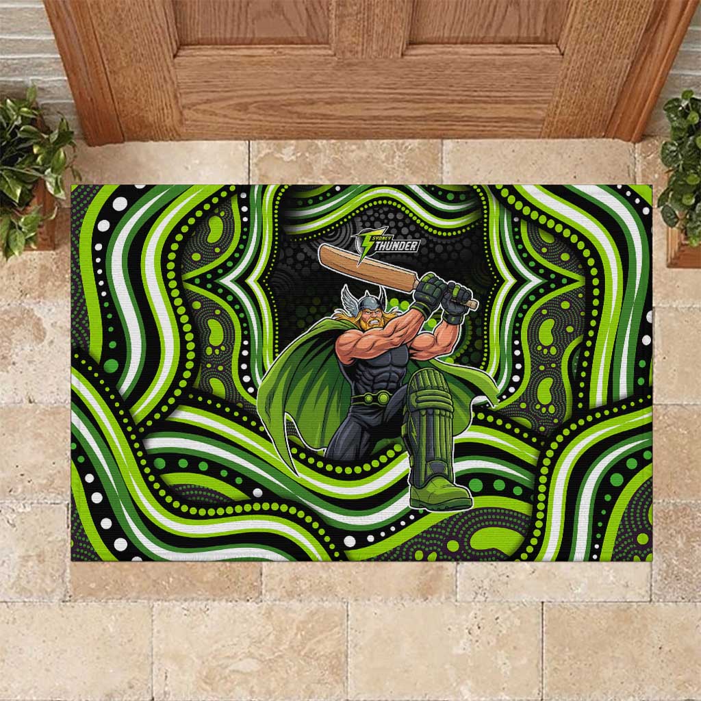 Sydney Thunder Cricket Rubber Doormat Australian Cricket Mascot - Modern Indigenous Style
