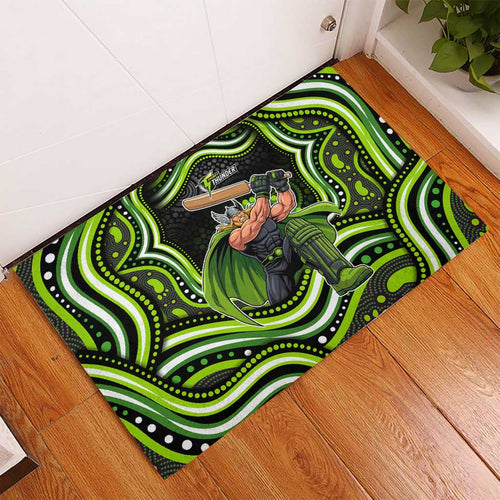 Sydney Thunder Cricket Rubber Doormat Australian Cricket Mascot - Modern Indigenous Style