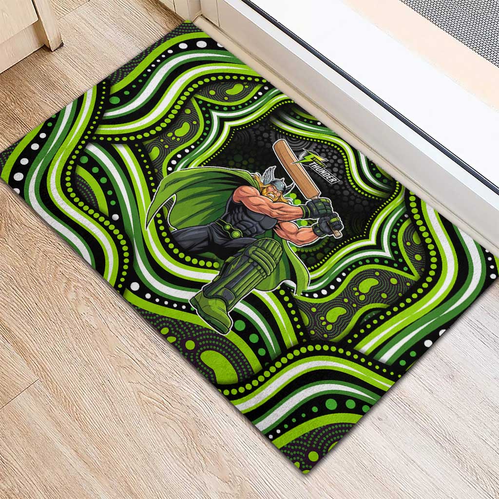 Sydney Thunder Cricket Rubber Doormat Australian Cricket Mascot - Modern Indigenous Style