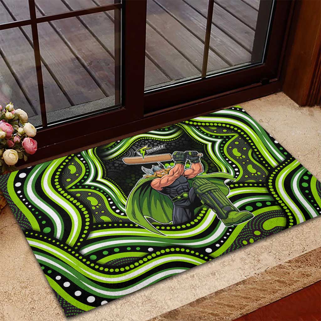 Sydney Thunder Cricket Rubber Doormat Australian Cricket Mascot - Modern Indigenous Style