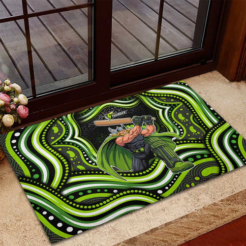 Sydney Thunder Cricket Rubber Doormat Australian Cricket Mascot - Modern Indigenous Style