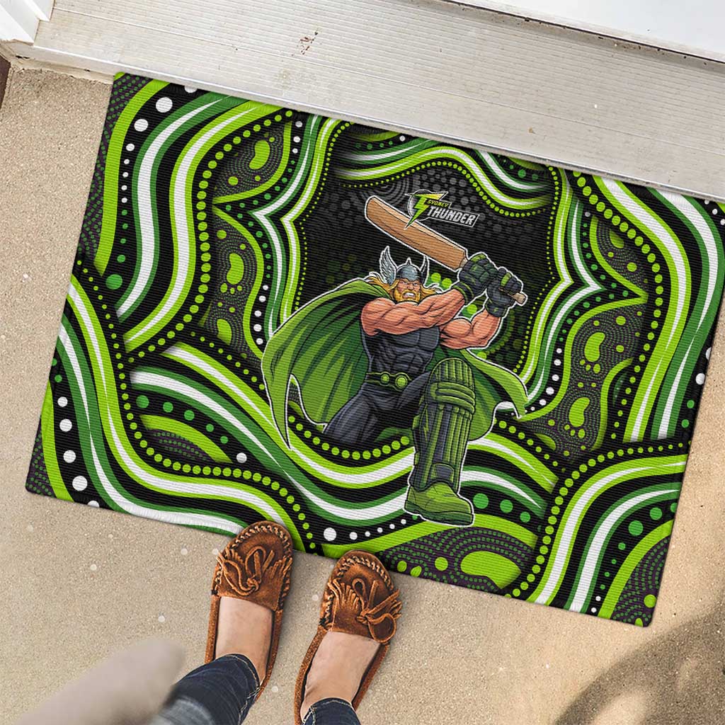 Sydney Thunder Cricket Rubber Doormat Australian Cricket Mascot - Modern Indigenous Style